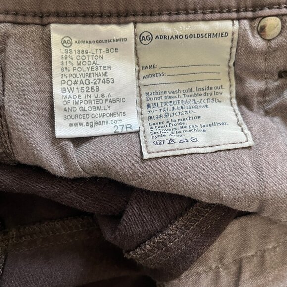 AG Adriano Goldschmied The Legging Brown Leatherette Ankle Skinny Jeans 27 - Picture 12 of 12